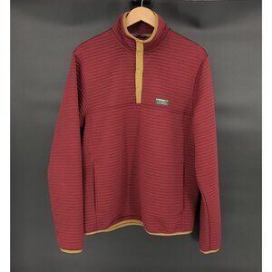 L.L.Bean Mens Airlight Knit Pullover L Burgundy Quarter Snap Outdoor Granola